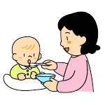 赤ちゃんをお世話するイラスト