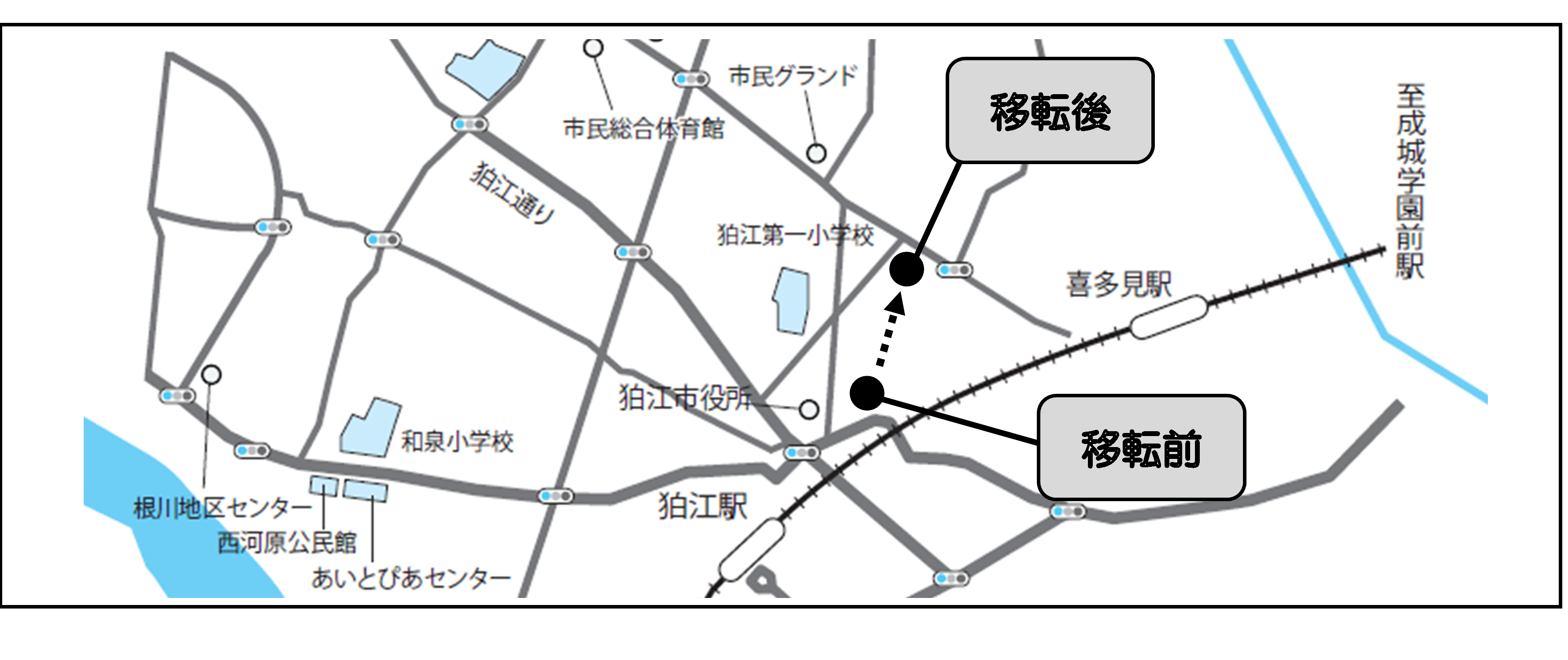 移転前後の地図